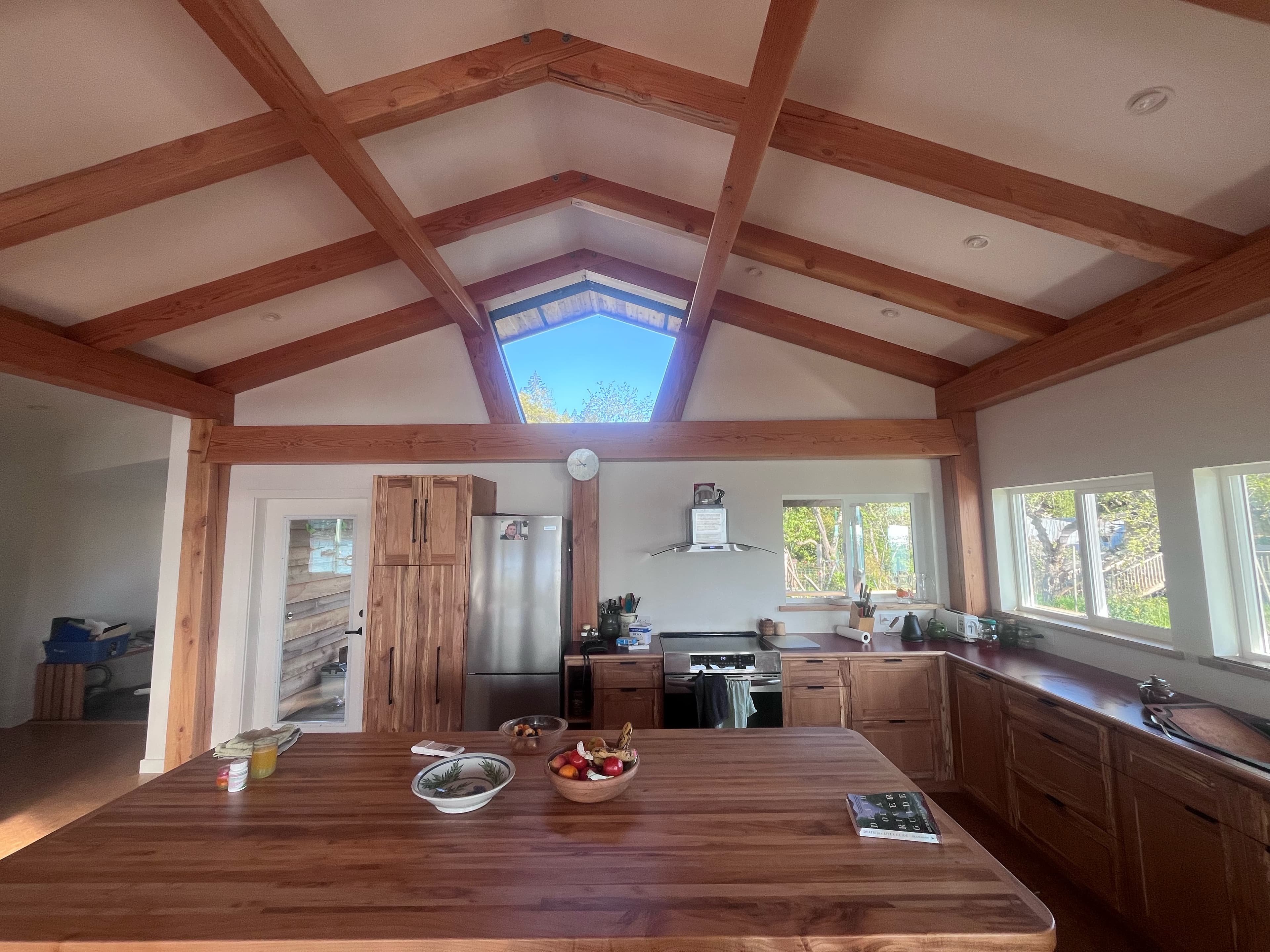 Timber construction in natural island surroundings