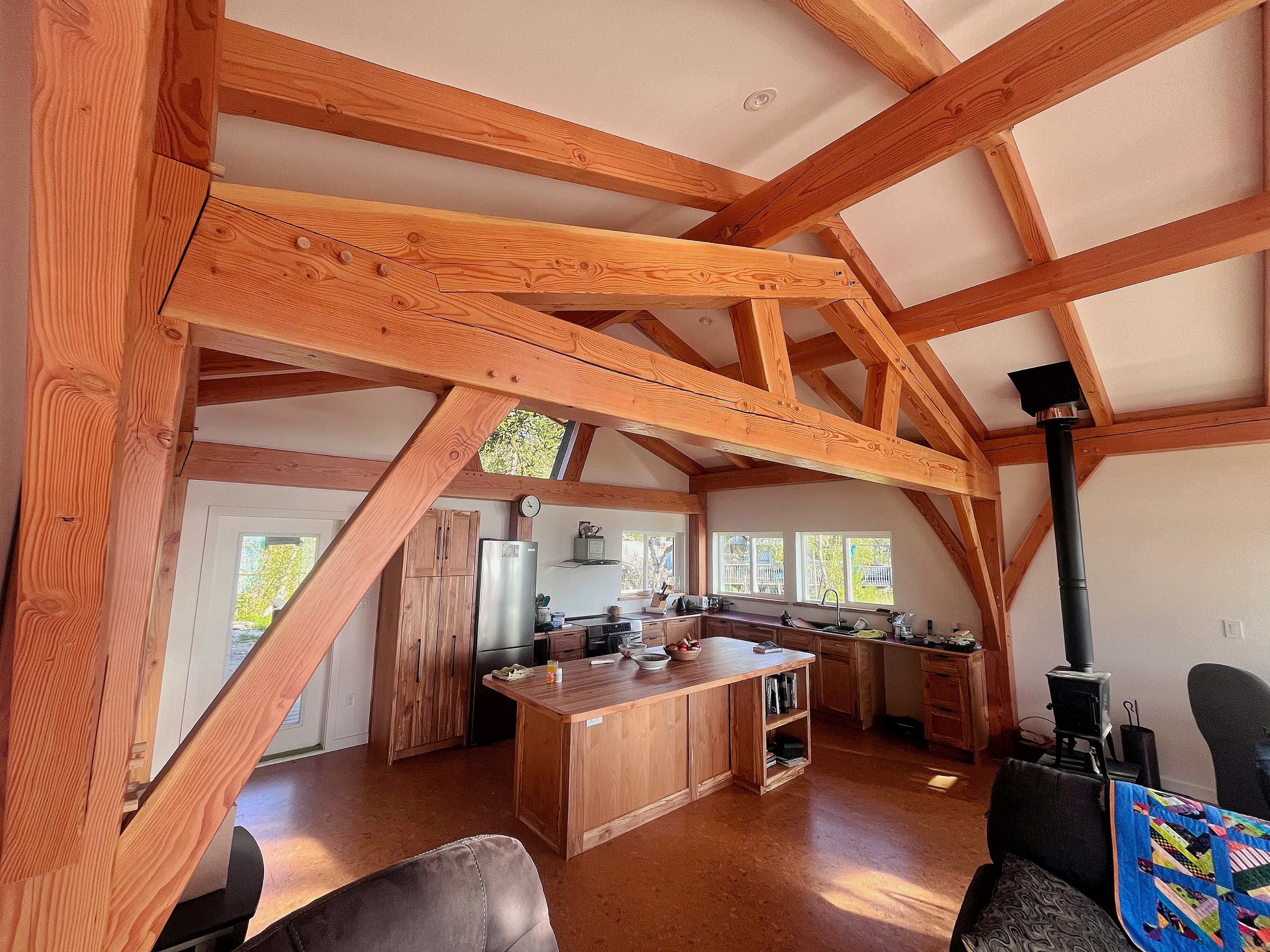 Close-up of timber joint craftsmanship