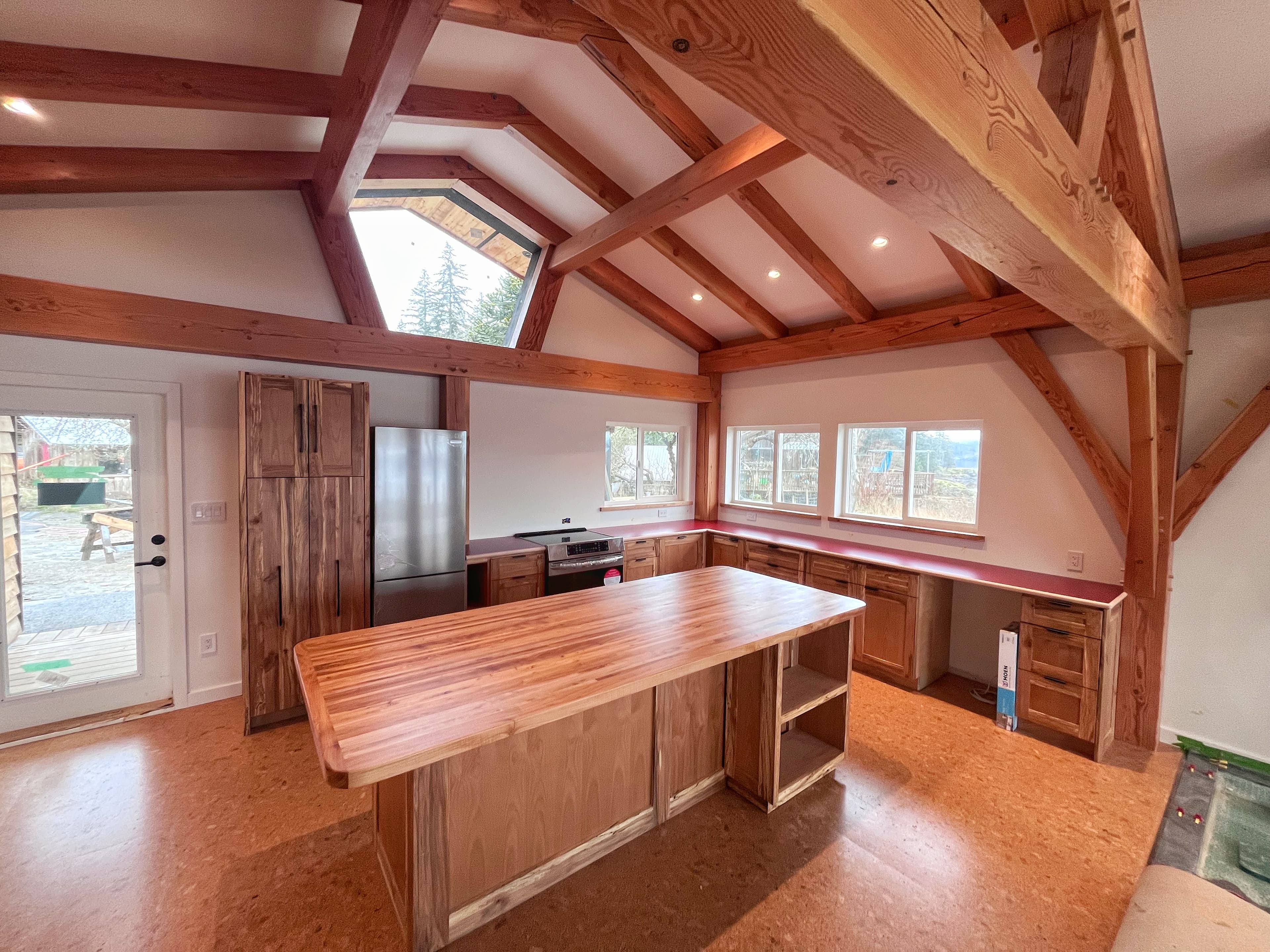 Framing detail showing mortise and tenon work