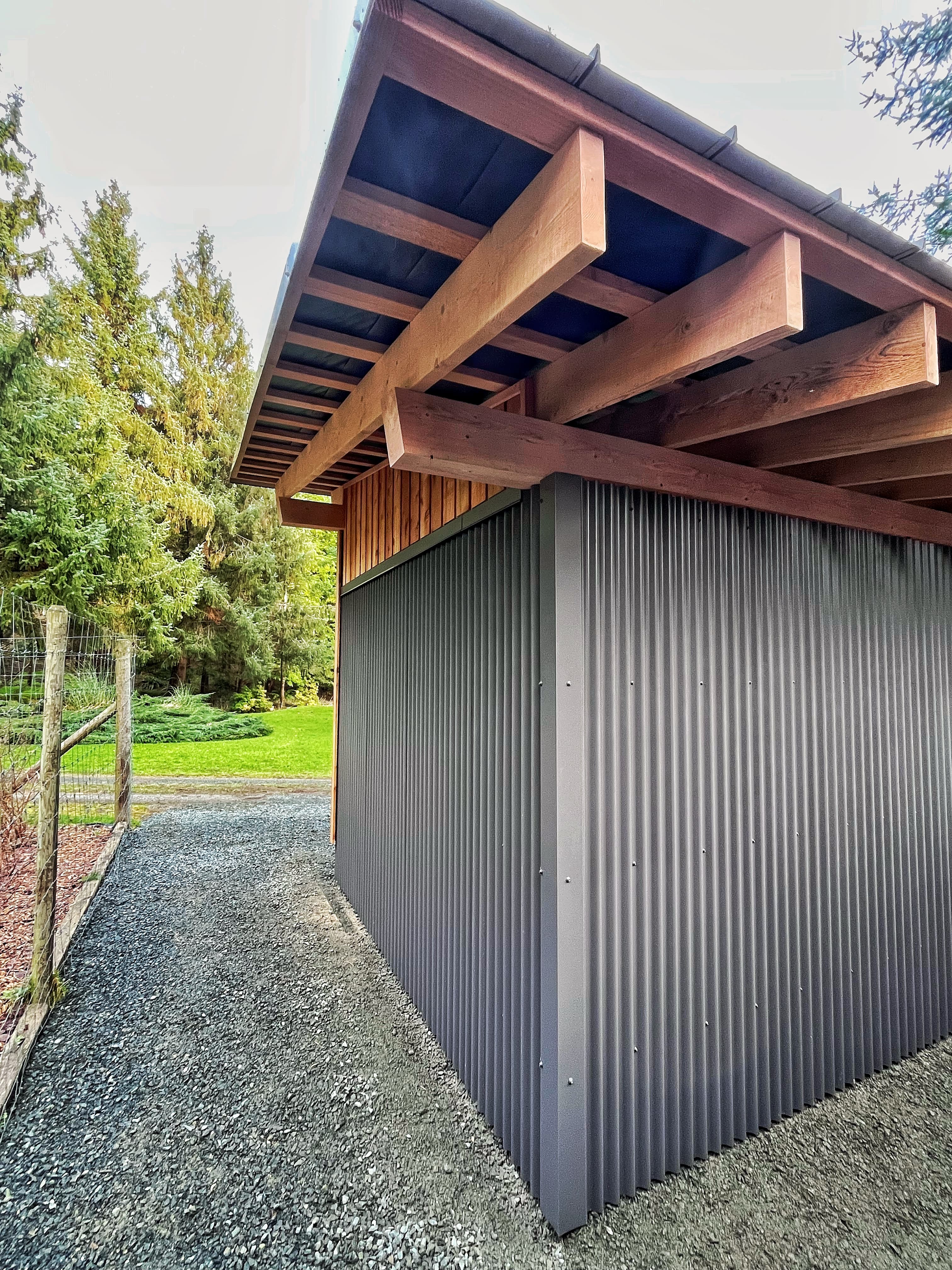 Timber detail and structure in daylight